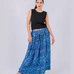 Printed Box Pleated Skirt