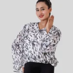 Printed Cross Panel Top