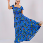 Printed Smock Long Dress